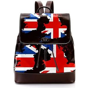 Gepersonaliseerde casual dagrugzak tas voor tiener Engeland vlag schooltassen boekentassen, Meerkleurig, 27x12.3x32cm, Rugzak Rugzakken