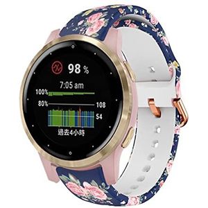 FEHAUK 18Mm Siliconen Vervanging Smart Horloge Band Strap Voor Ticwatch C2 Voor Garmin Active S Smart horloge Armband Horlogeband Accessoires, Vivoactive 3S 4S, agaat
