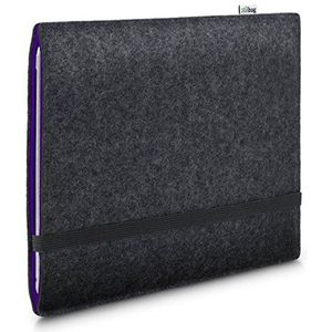 Stilbag vilthoes voor Apple iPad Pro 12.9 (2018) | Merino wolvilt case | FINN collectie - Kleur: antraciet/violet | Tablet beschermhoes Made in Germany