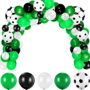 FeestmetJoep® 90-delig Voetbal ballonnenboog Versiering – Jongens & Meisjes Kinderfeestje Verjaardag Voetbal Thema – Feest Pakket voetbal - Voetbal verjaardag versiering