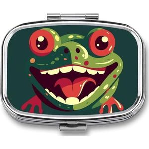 Kikker met mond open pillendoos pillendoosje schattige pillenorganisator pilhouder medicijnpillenorganisator pillencontainer dagelijkse pillenorganisator kleine pillendoos pillendoosje voor