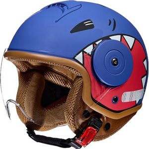 motorhelm voor kinderen kinderen scooter elektrische helmen kinderen leuke helm bromfietshelm voor 4 ~ 12 jaar meisjes jongens F,46-54CM