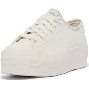 Keds Drievoudige leren sneakers voor dames, Witte Kant Foxing, 36.5 EU