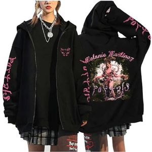 NEWOK Meerdere dubbelzijdige prints rits hoodies zwarte Harajuku hoodies voor heren en dames casual top, 10, M