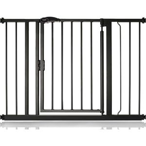 Bettacare Auto-Close Klemhek, Hondenhekje, Traphekje Zonder Boren, 103.8cm - 110.8cm, Mat Zwart, Veiligheidshekje voor trap en deur, Hekje voor Huisdieren Eenvoudig Geïnstalleerd