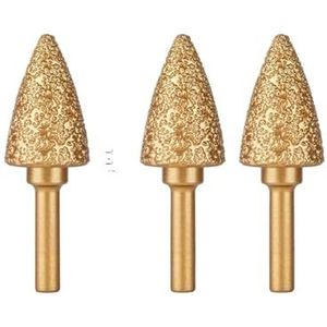YJRKXG 3 stuks 6 mm diamant slijpkop, 60 mm lang, roterende vijl, ijzeren stalen braam, polijstbit for graveren, polijsten, steen, roterende gereedschappen