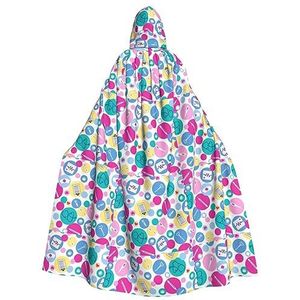 Bxzpzplj Leuke verpleegster print capuchon mantel lang voor carnaval cosplay kostuums, carnaval verkleden cosplay, 185 cm