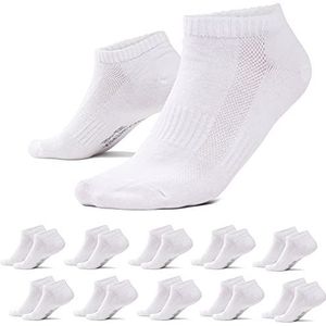MOUNTREX Sneakersokken (10 paar) voor Dames en Heren - Sportsokken, Sneaker Sokken, Enkelsokken (35-38, Wit)
