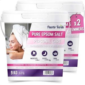 Puerto Verde • Puur Epsom Zout 2x9 Kg. Geconcentreerde bron van Magnesium. Badzout en Persoonlijke Verzorging. Snel Oplossende Epsomzout voor Spierontspanning en Goede Slaap. Spaanse Productie.