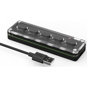 5 Toetsen Custom Toetsenbord Macro Programmeerbare Toetsenbord Kopiëren Plakken RGB Gaming Toetsen