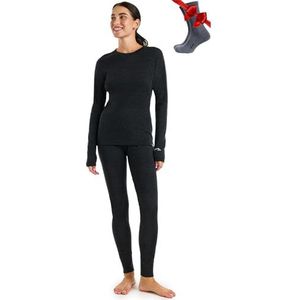 Merino.tech Merino.tech set van merinowol, basislaag voor dames, thermisch ondergoed top en broek, licht, medium en zeer warm, L