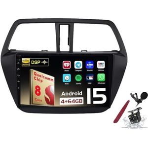 Android 15 Autoradio Sat Navi voor S-uzuki S-Cross (2014-2017) 9 Inch Touchscreen Multimedia Speler met Draadloze Carplay GPS Navigatie FM RDS Bluetooth 5G-WiFi SWC DSP,M150s