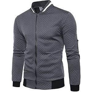 Veravant sweatshirt, heren, lange mouwen, truien, effen kleur, ritssluiting, bomberjack, sportjack - - Large