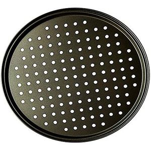 AYKANING Pizzapan, pizzaplaat koolstofstaal non-stick pizzastenen pizzapan pizza bakpan lade mesh lade plaat gerechten bakvormen bakgereedschap (maat: 28 cm)