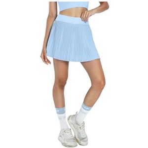 CHENZKBD Yogakleding voor dames, ademend, heupbedekkende, geplooide sportrok voor vrouwen, nep tweedelige sneldrogende tennisrok, anti-blootstelling, Lichtblauw, L