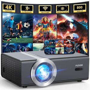 Elektrische focus/automatische sleutelsteen: beamer met wifi en bluetooth, compatibel met Native 1080P 20000L 4K, FUDONI projector voor thuisbioscoop tot 300 inch, voor