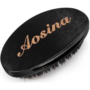 Golfborstel voor mannen, gemaakt met beukenmix, natuurvarkenshaar, gladmakende haarborstel voor alle haartypes, herstelt glans en golven