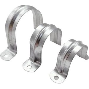 UALXPAO 50/100Pcs 16/20/25/32/40/50Mm Aluminium Ijzer U-vormige Gesp Kaart Zadelkaart Vaste Waterpijp Klem Vaste Gesp Zadelpijpklemmen (50mm 100st)