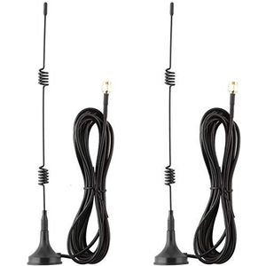 DollaTek 2 stuks 433 MHz Unity Gain Omni, 6,6 inch antenne met magnetische basis en mannelijke SMA-connector Impedantie 50 Ohm - 7DBI