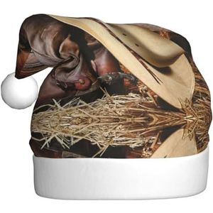 Cowboy Zwarte Hoed Western Laarzen Volwassen Pluche Kerstmuts Kerst Decoratieve Hoed Geschikt Voor Nieuwjaar Feestbenodigdheden