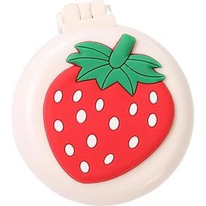1 stuk reizen haarborstel met mini spiegel - draagbare opvouwbare ronde massageborstel voor meisjes en vrouwen, aardbeien haarverzorging