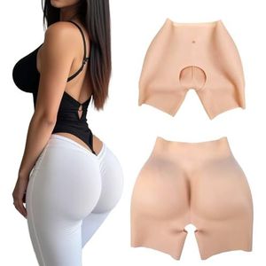 Adima Siliconen neppe billenbroek dikke heupvergroting shorts billenlift shaper push-up slipje voor dames crossdresser,ivoor,M1