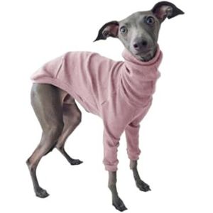 Hondenkleding Lente Herfst Hoge kraag Tweebenige huisdierkleding Greyhound Whippet Coltrui Pyjama Warme kleding Hondenbenodigdheden (Color : Pink, Size : 5XL)