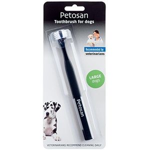 Petosan Dubbelkopige tandenborstel voor grote honden, 35+ lbs