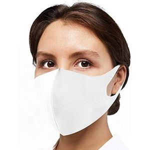 Generise 1 x herbruikbaar gezichtsmasker, stijlvol gezichtsmasker, PU-masker, ademend, wasbaar, uniseks, wit