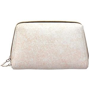 Rose Gold Faux Glitter Gedrukt Make-up Tas Reizen Make-up Organizer Cosmetische Borstel Zakken Case Lederen Make-up Case Rits Pouch Toilettas voor Vrouwen, Wit, Eén maat