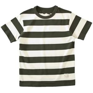 Mannen Amerikaanse Vintage T-shirt Zomer Strepen Motorfiets Dikke Katoenen Tees, En8 Beige, S