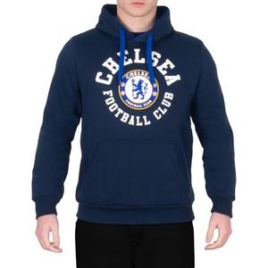 Chelsea FC - Blauwe fleece hoodie voor mannen - Officieel - Clubcadeau - Marineblauw - Large
