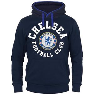 Chelsea FC - Blauwe fleece hoodie voor mannen - Officieel - Clubcadeau - Marineblauw - Large