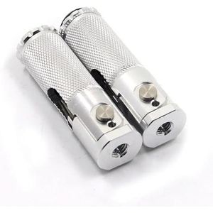 voetsteunen motorfiets Universele Motorfiets Opvouwbare Voetsteunen Voetsteunen Voetsteunen Haringen Achterpedalen Set Onderdelen Motorfiets Voetsteun(Zilver)