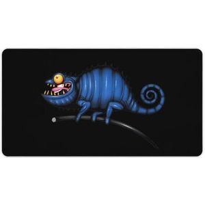 Blauwe Afgeschoten Kameleon Mode Bureau Muismat Antislip Gaming Muismat Accessoires Decor 40X75cm