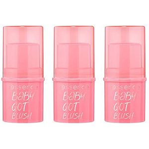 essence baby got blush, rouge, nr. 10, roze, natuurlijk, stralend fris, veganistisch, zonder alcohol, zonder parabenen, zonder microplasticdeeltjes, 3 stuks (3 x 5,5 g)