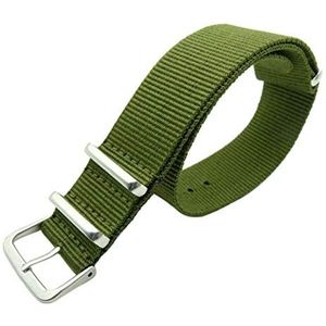 Horlogebandjes voor mannen en vrouwen, horlogeband 1 Stuks Band 18mm/20mm Nylon Horlogeband Accessoires Armband Vervanging Eendelig Horloge Polsbandje (Color : Army Green, Size : 18mm)
