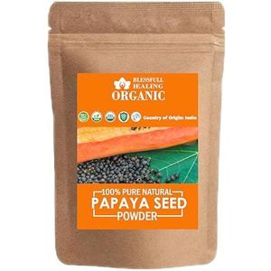 Blessfull Healing Biologisch 100% puur natuurlijk papajazaad superfood-poeder | 100 gram / 3,52 oz