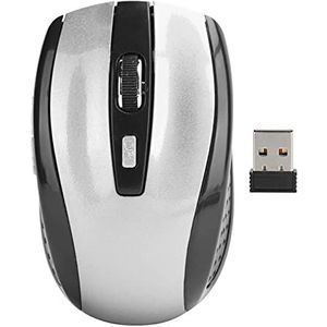 Draadloze Muis, Stille Muis 2.4G Draagbare Mobiele Optische Muis met USB-ontvanger Instelbare DPI voor Gamingaccessoires voor Notebooks(Zilver)