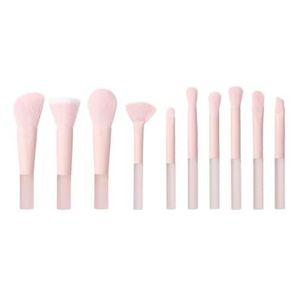 Kwastenset Professionele Make-upkwastenset 10 Stuks Zachte Borstelharen Rubberen Matte Handgreep For Gezichtscontourkwast Make-Up Borstel Set