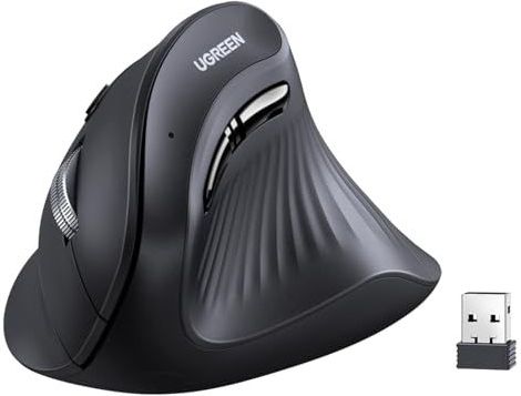UGREEN - Verticale Draadloze Bluetooth Muis - Ergonomische Muis - Zwart - Compatibel met PC/Laptop/Tablet
