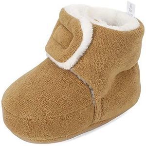 MASOCIO Baby Jongens Meisjes Winter Warme Booties Baby Zachte Zool Laarzen Anti-Slip Booties, Kaki, 6-12 maanden