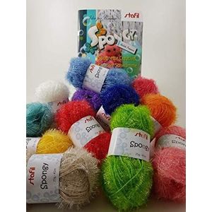 Stafil Spongy Garen H? kelset: 12 verschillende kleuren sponsgaren en instructieboek creatieve spons (Duits/Italiaans)