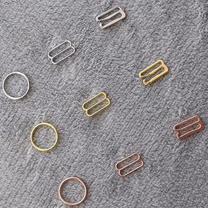 VIXDA 100 stks/partij Zilver/Goud/Rose Goud Metalen BH Strap Ringen Sliders En Haken BH Maken Materialen 6mm/8mm/10mm/12mm/15mm