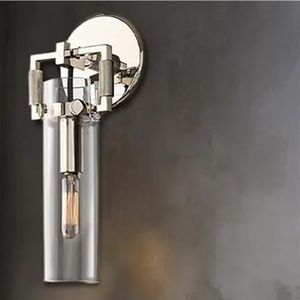 Wandlamp Amerikaanse Retro Metalen Edison E27 Wandlamp Glazen Kappen Messing Binnen Bedlampje Armaturen Wandverlichting Wandlampen Op Batterij (Color : C)