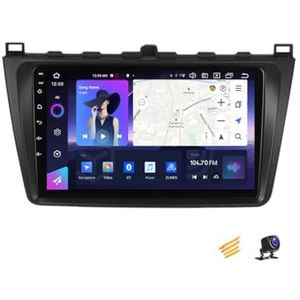 ZARAPLUS Android 13 Auto Stereo 9 Inch Touchscreen Multimedia Radio voor Mazda 6 2008 ~ 2012 met AHD Achteruitrijcamera/Stuurbediening/4G/FM RDS/DSP/Android Auto/Carplay, NF7