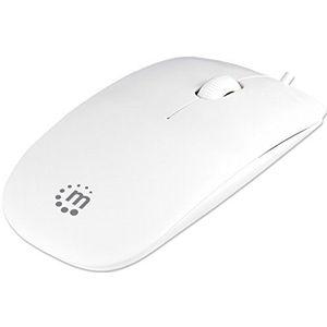 Manhattan 177627 optische slanke muis (USB - drie knoppen plus muiswiel - 1000 dpi) wit