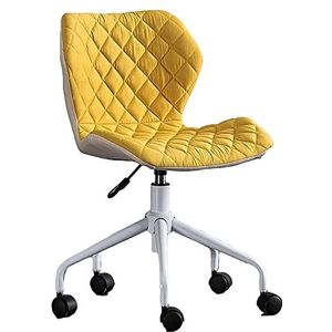 Computerstoel Bureaustoel Met Verstelbare Hoogte, Comfortabele Armloze Bureaustoel Draaibare Spelstoel Voor Thuis (Color : Yellow)