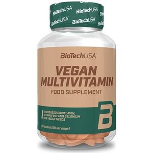 BioTechUSA Vegan Multivitamin, Food supplement tablets with vitamins and minerals, 60 tablets