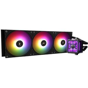 Thermalright Frozen Warframe PRO 360 Black ARGB CPU AIO koeler, IPS LCD-scherm met 320 x 320 resolutie, voor AM5 en Intel 1700/1851, krachtige watergekoelde koeler met 6,9 cm afneembaar display